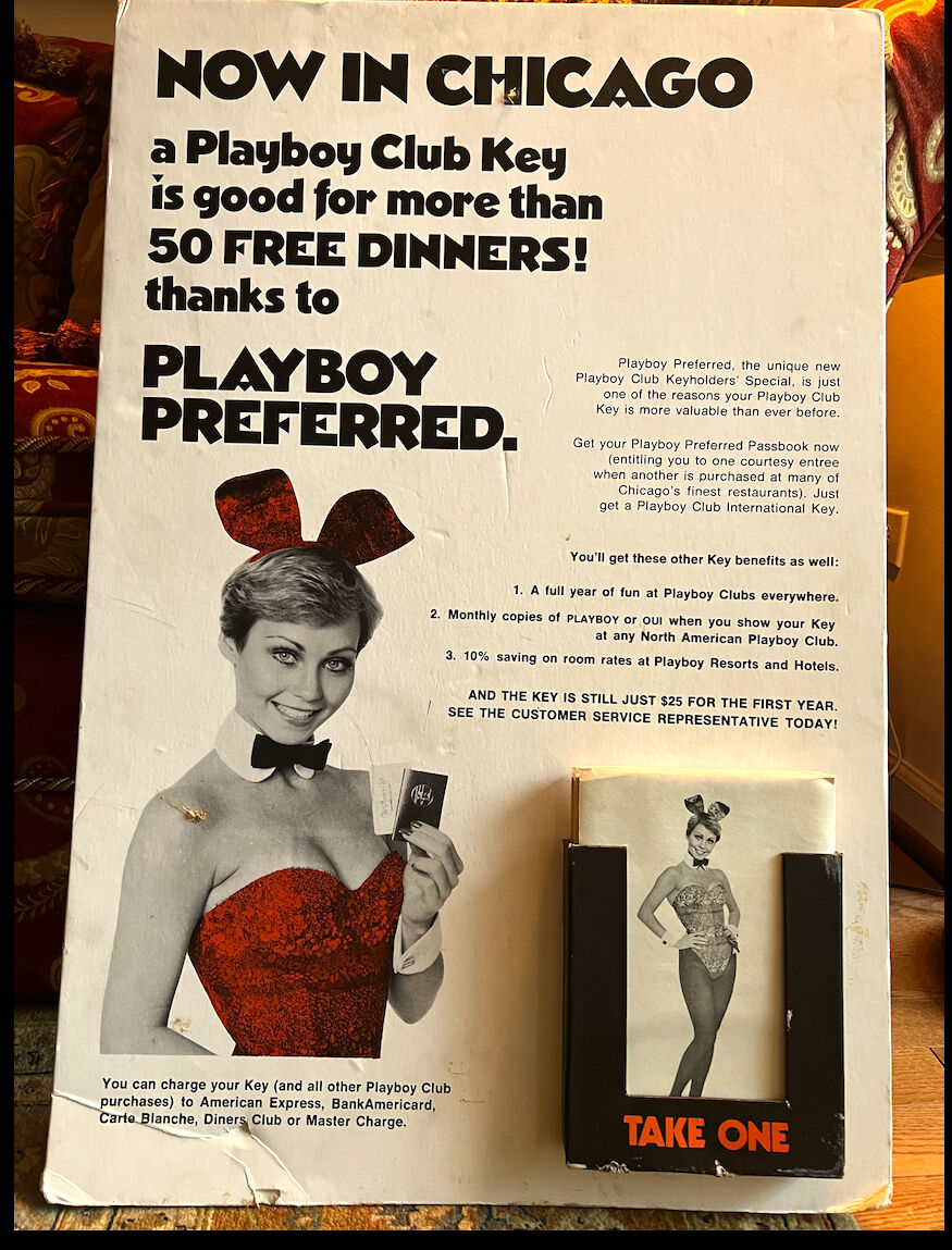 Playboy key club sales marketing poster.
